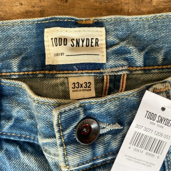 Todd Snyder Relaxed Indigo Fit Jeans Sz 32/32.  NWT - Picture 3 of 7
